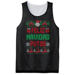 Feliz Navidad Putos Ugly Mexican Christmas Sweater Funny Mesh Reversible Basketball Jersey Tank