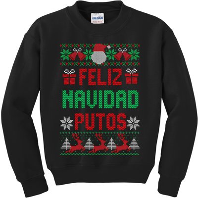 Feliz Navidad Putos Ugly Mexican Christmas Sweater Funny Kids Sweatshirt