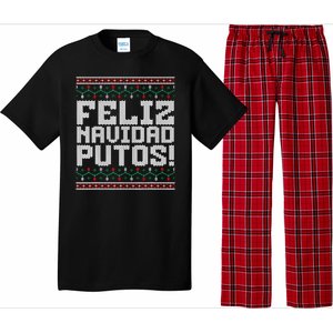 Feliz Navidad Putos Mexican Ugly Christmas Sweater Funny Pajama Set