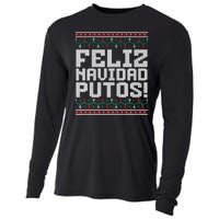 Feliz Navidad Putos Mexican Ugly Christmas Sweater Funny Cooling Performance Long Sleeve Crew