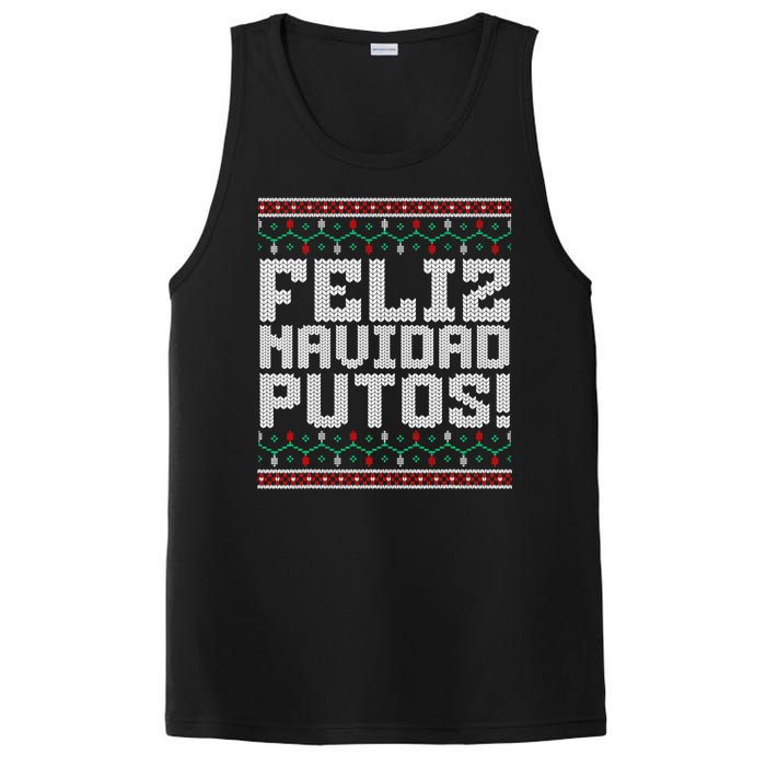 Feliz Navidad Putos Mexican Ugly Christmas Sweater Funny PosiCharge Competitor Tank