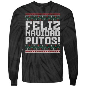 Feliz Navidad Putos Mexican Ugly Christmas Sweater Funny Tie-Dye Long Sleeve Shirt