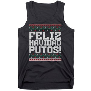 Feliz Navidad Putos Mexican Ugly Christmas Sweater Funny Tank Top