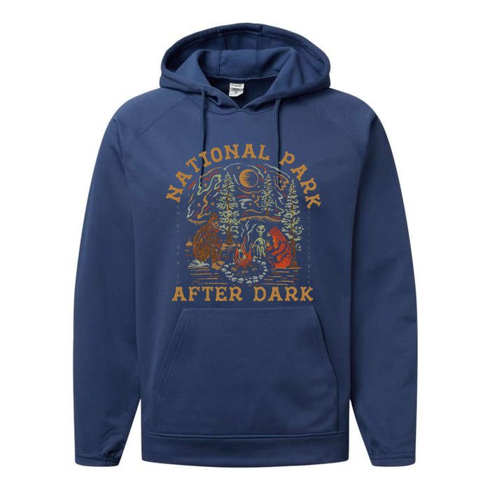 Funny National Park After Dark Performance Fleece Hoodie