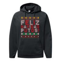 Feliz Navidad Putos Ugly Sweater Christmas Funny Performance Fleece Hoodie