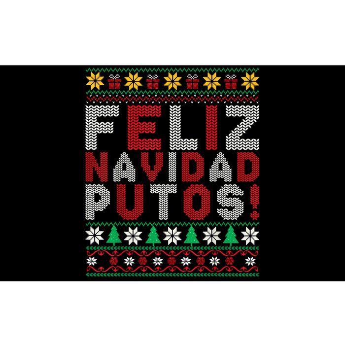 Feliz Navidad Putos Ugly Sweater Christmas Funny Bumper Sticker