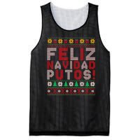 Feliz Navidad Putos Ugly Sweater Christmas Funny Mesh Reversible Basketball Jersey Tank