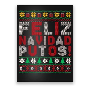 Feliz Navidad Putos Ugly Sweater Christmas Funny Poster