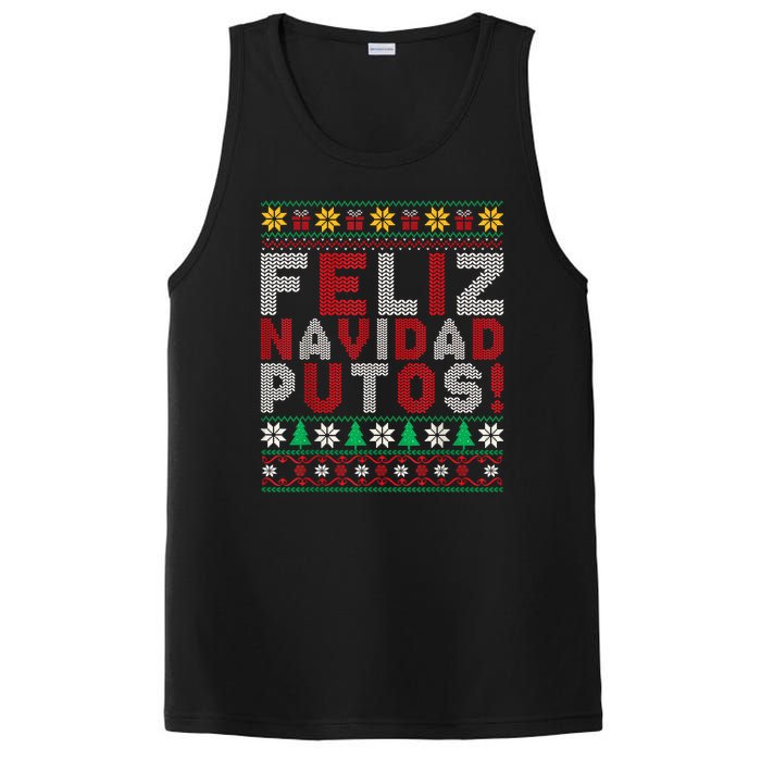 Feliz Navidad Putos Ugly Sweater Christmas Funny PosiCharge Competitor Tank