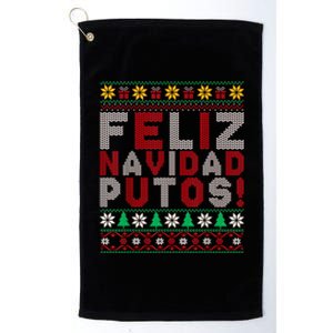 Feliz Navidad Putos Ugly Sweater Christmas Funny Platinum Collection Golf Towel