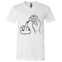 Feminism Nail Polish V-Neck T-Shirt