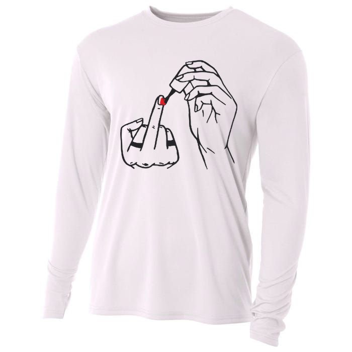 Feminism Nail Polish Cooling Performance Long Sleeve Crew