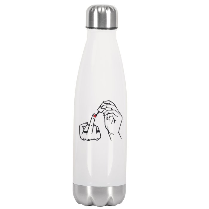 Feminism Nail Polish Stainless Steel Insulated Water Bottle