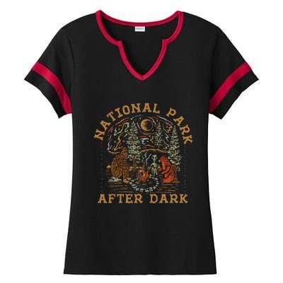 Funny National Park After Dark Ladies Halftime Notch Neck Tee