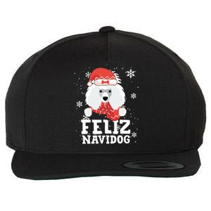 Feliz Navidog Poodle Dog Funny Christmas Gift Great Gift Wool Snapback Cap