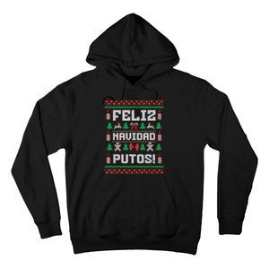 Feliz Navidad Putos Funny Mexican Christmas Sweater Design Hoodie