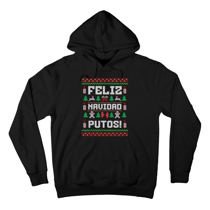 Feliz Navidad Putos Funny Mexican Christmas Sweater Design Hoodie