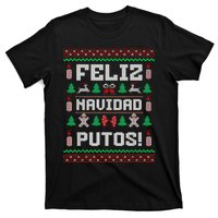 Feliz Navidad Putos Funny Mexican Christmas Sweater Design T-Shirt