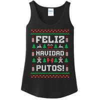 Feliz Navidad Putos Funny Mexican Christmas Sweater Design Ladies Essential Tank