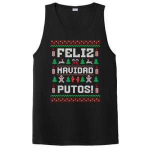 Feliz Navidad Putos Funny Mexican Christmas Sweater Design PosiCharge Competitor Tank