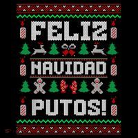 Feliz Navidad Putos Funny Mexican Christmas Sweater Design Wool Snapback Cap