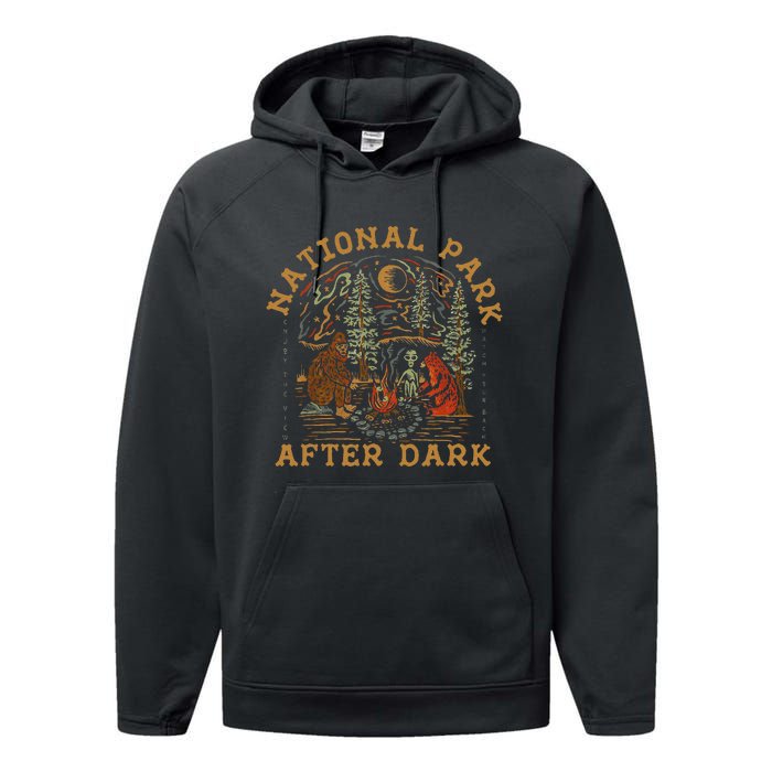 Funny National Park After Dark Gift Performance Fleece Hoodie