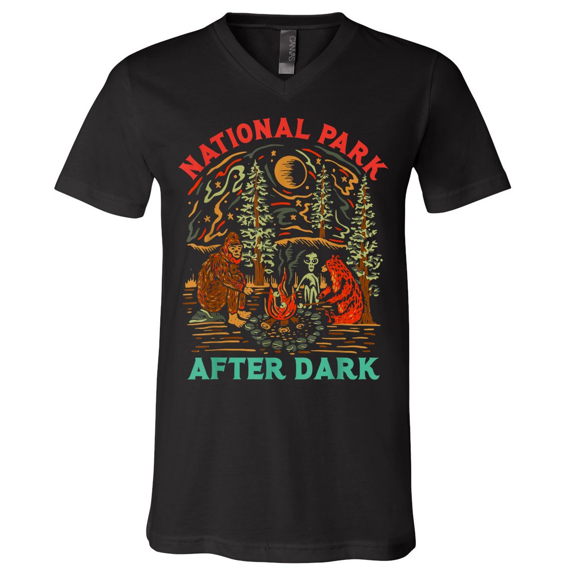 Funny National Park After Dark V-Neck T-Shirt