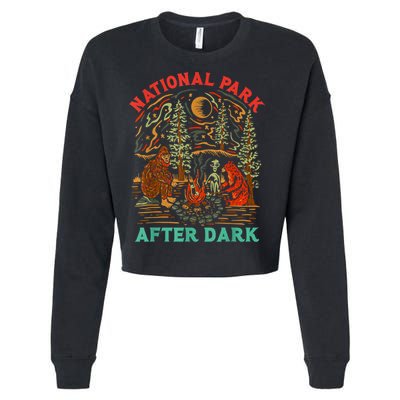 Funny National Park After Dark Cropped Pullover Crew