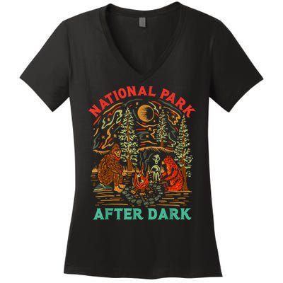 Funny National Park After Dark Women's V-Neck T-Shirt