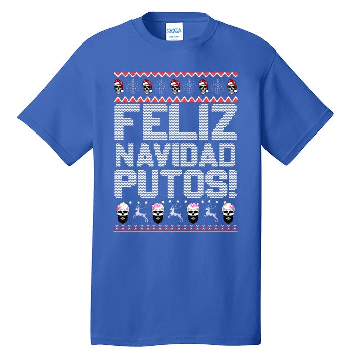 Feliz Navidad Putos Funny Mexican Ugly Christmas Party Gift Tall T-Shirt