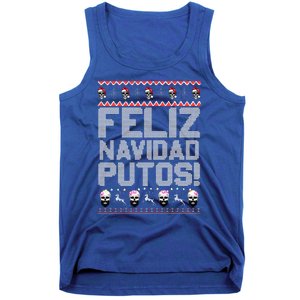 Feliz Navidad Putos Funny Mexican Ugly Christmas Party Gift Tank Top