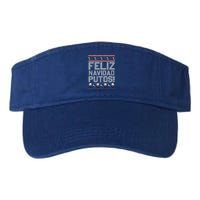 Feliz Navidad Putos Funny Mexican Ugly Christmas Party Gift Valucap Bio-Washed Visor