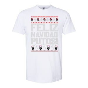 Feliz Navidad Putos Funny Mexican Ugly Christmas Party Gift Softstyle CVC T-Shirt