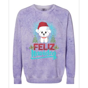 Feliz Navidog Poodle Dog Christmas Tree Christmas Gift Funny Gift Colorblast Crewneck Sweatshirt