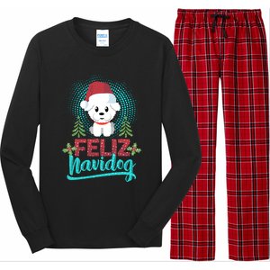 Feliz Navidog Poodle Dog Christmas Tree Christmas Gift Funny Gift Long Sleeve Pajama Set