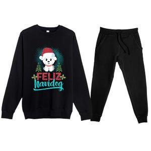 Feliz Navidog Poodle Dog Christmas Tree Christmas Gift Funny Gift Premium Crewneck Sweatsuit Set