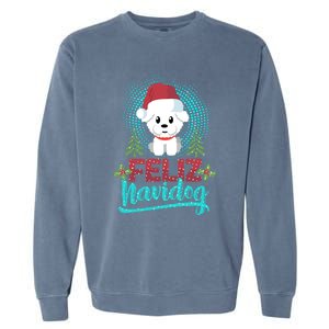 Feliz Navidog Poodle Dog Christmas Tree Christmas Gift Funny Gift Garment-Dyed Sweatshirt