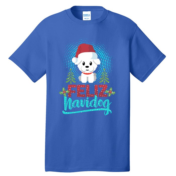 Feliz Navidog Poodle Dog Christmas Tree Christmas Gift Funny Gift Tall T-Shirt