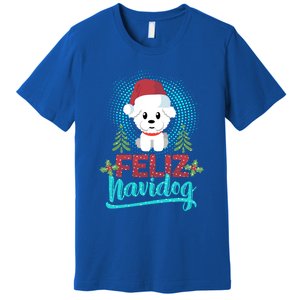 Feliz Navidog Poodle Dog Christmas Tree Christmas Gift Funny Gift Premium T-Shirt