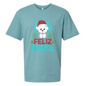 Feliz Navidog Poodle Dog Christmas Tree Christmas Gift Funny Gift Sueded Cloud Jersey T-Shirt