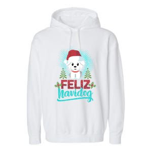 Feliz Navidog Poodle Dog Christmas Tree Christmas Gift Funny Gift Garment-Dyed Fleece Hoodie