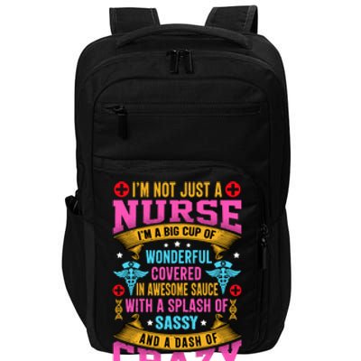 Funny Nurse Personality Impact Tech Backpack