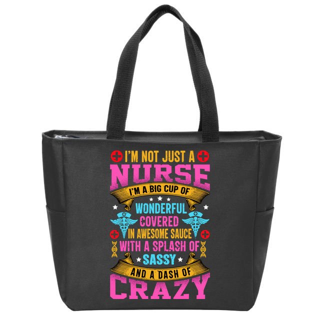 Funny Nurse Personality Zip Tote Bag