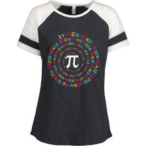 funny National Pi Day Colorful Math Teacher Lover Enza Ladies Jersey Colorblock Tee