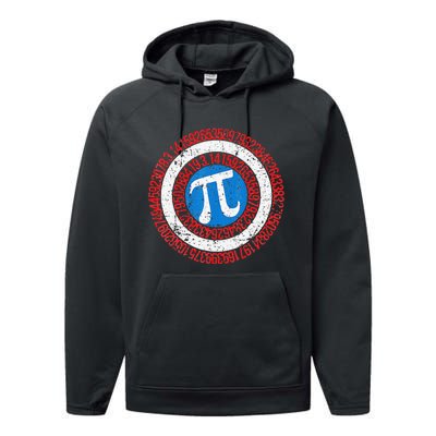 funny National Pi Day Math Teacher Captain Performance Fleece Hoodie