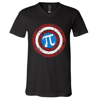 funny National Pi Day Math Teacher Captain V-Neck T-Shirt