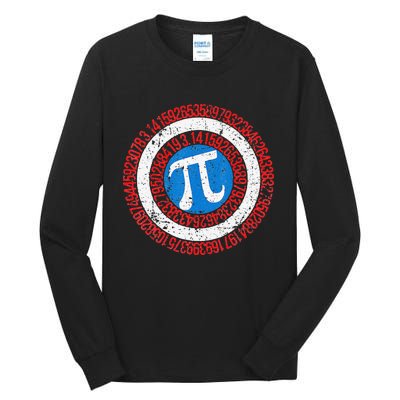 funny National Pi Day Math Teacher Captain Tall Long Sleeve T-Shirt