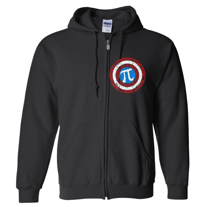 funny National Pi Day Math Teacher Captain Full Zip Hoodie