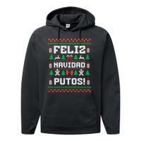 Feliz Navidad Putos Funny Christmas Sweater Design Sweatshirt Performance Fleece Hoodie