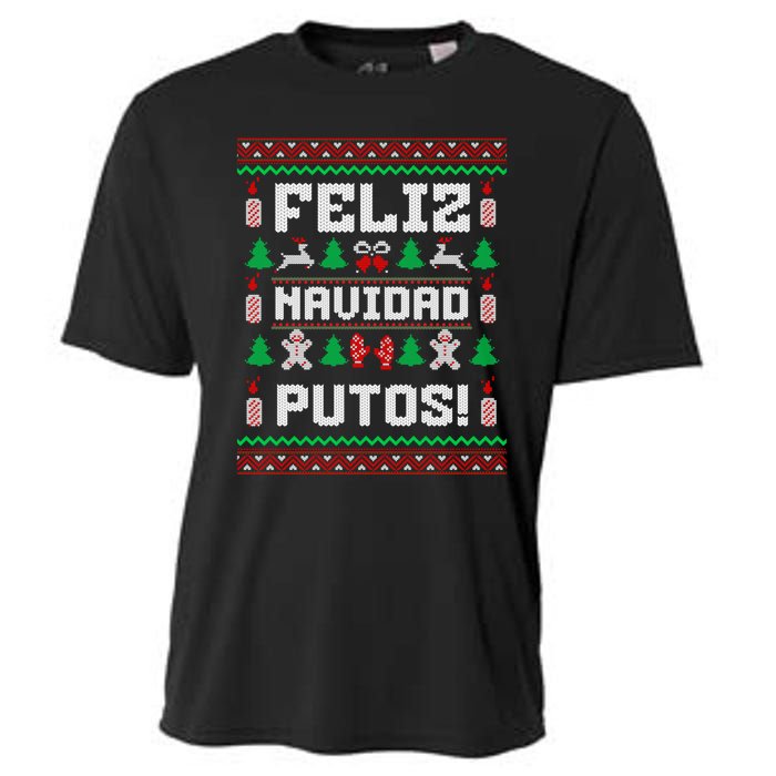 Feliz Navidad Putos Funny Christmas Sweater Design Sweatshirt Cooling Performance Crew T-Shirt